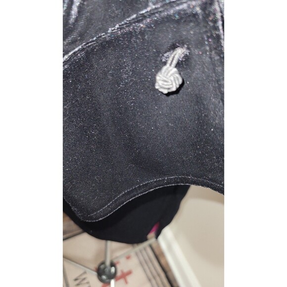 Harvé Benard Black Velvet Mandarin Collar Frog Button Jacket Coat XL VTG - Picture 4 of 7